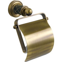 Держатель туалетной бумаги с крышкой, Boheme Murano, бронза, черный арт. 10901-B-BR