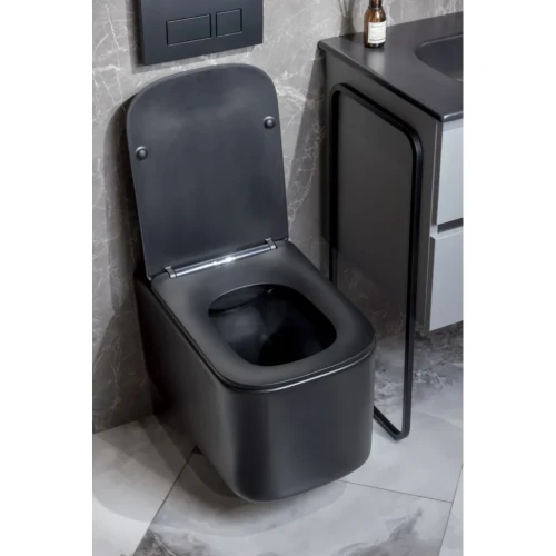 Купить купить унитаз подвесной с сиденьем микролифт, boheme mane, черный арт. 970-set-b