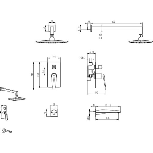 Купить купить душевая система, boheme venturo, черный, золото арт. 384-b-2