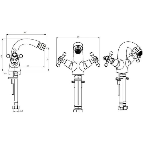 Купить купить смеситель для биде, boheme royal cristal, бронза арт. 316-royal
