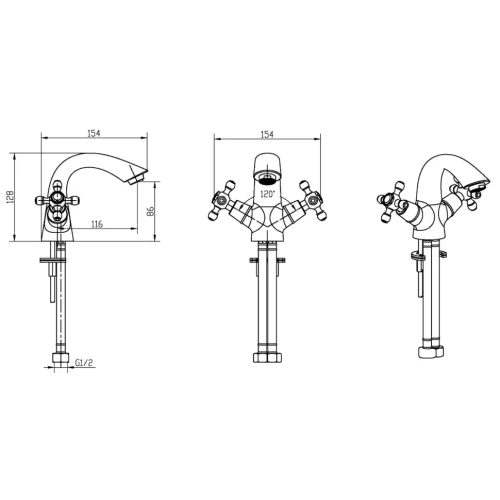 Купить купить смеситель для раковины, boheme satine, хром арт. 271-st