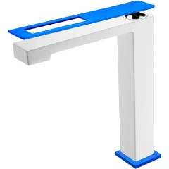 Смеситель для раковины, Boheme Q, белый, синий арт. 142-WUW