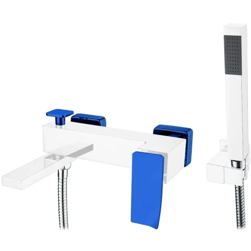 Купить купить смеситель для ванны, boheme q, белый, синий арт. 143-wuw.2