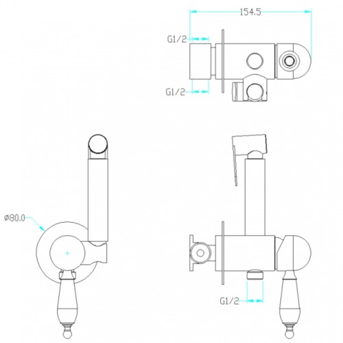 Купить купить гигиенический душ со смесителем, boheme medici, бронза арт. 434-sw