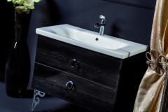 Тумба под раковину, подвесная Wood, Armadi Art NeoArt, black wood арт. 831-080-BW