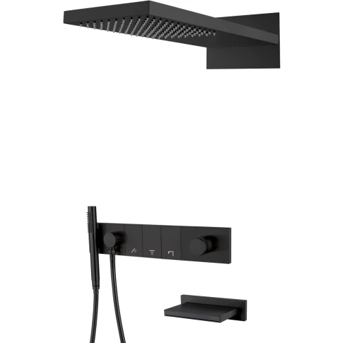 Купить купить встроенная душевая система с изливом, трехпозиционная black, boheme zodiac арт. 132-2-b