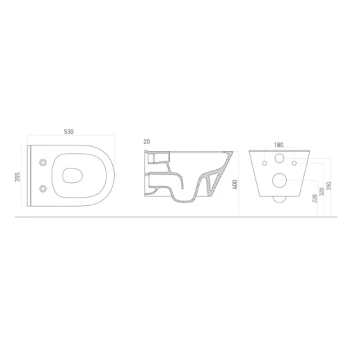 Купить купить унитаз подвесной без сиденья, boheme avva, белый арт. 972-w