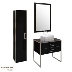 Шкаф пенал, подвесной, Armadi Art Monaco, черный, хром арт. 868-BCR