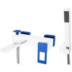 Смеситель для ванны, Boheme Q, хром, синий арт. 143-CRBlue