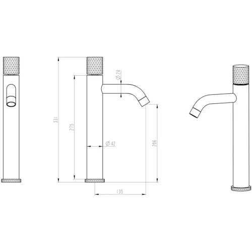 Купить купить смеситель для раковины, boheme stick, золото арт. 122-mg.3