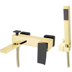 Смеситель для ванны, Boheme Q, золото, черный арт. 143-GB.2