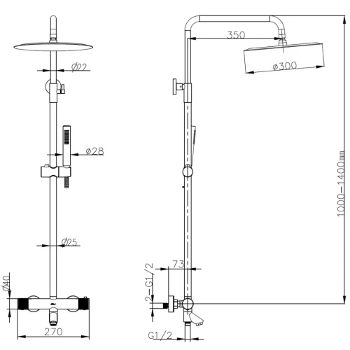 Купить купить душевая система с термостатом, boheme uno, никель брашированный арт. 468-t-nb