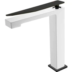 Смеситель для раковины, Boheme Q, белый, черный арт. 142-WB.2