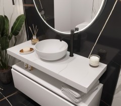 Столешница под раковину, Armadi Art Flat, белый мрамор арт. 869-120-CLCT