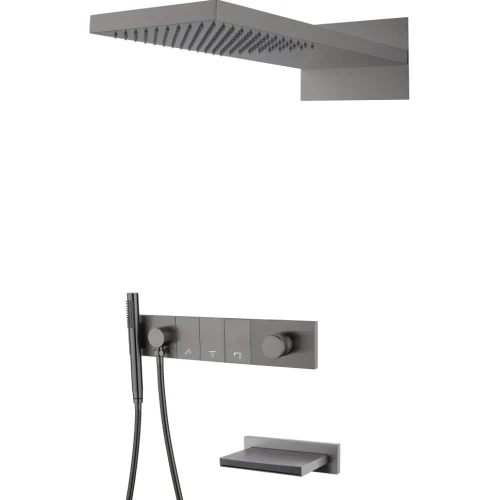 Купить купить встроенная душевая система с изливом, трехпозиционная gun metall, boheme zodiac арт. 132-2-gm