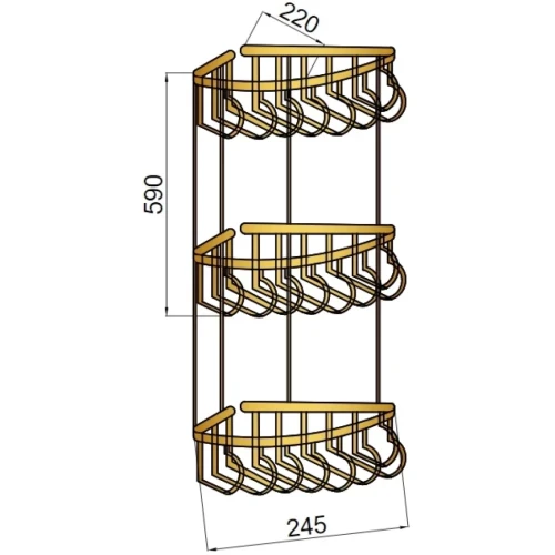 Купить купить угловая полка, boheme brillante, хром арт. 10454