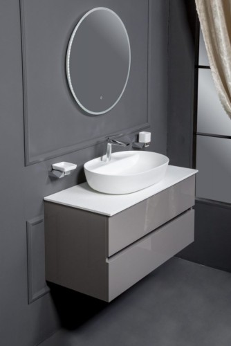 Купить купить тумба под раковину, подвесная, armadi art vallessi, антрацит арт. 837-080-a glossy