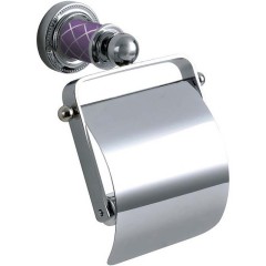 Держатель туалетной бумаги с крышкой, Boheme Murano, хром, фиолетовый арт. 10901-V-CR