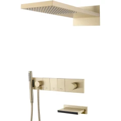 Встроенная душевая система с изливом, трехпозиционная matt gold, Boheme ZODIAC арт. 132-2-MG