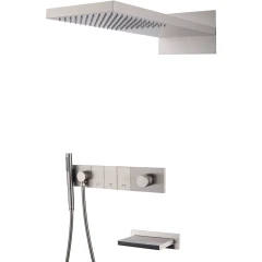 Встроенная душевая система с изливом, трехпозиционная nikel brush, Boheme ZODIAC арт. 132-2-NB