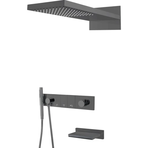 Купить купить встроенная душевая система с изливом, трехпозиционная shine gun metal, boheme zodiac арт. 132-2-sgm
