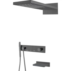 Встроенная душевая система с изливом, трехпозиционная shine gun metal, Boheme ZODIAC арт. 132-2-SGM
