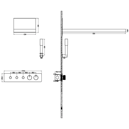 Купить купить встроенная душевая система с термостатом, трехпозиционная matt gold, boheme fusion арт. 131-mg