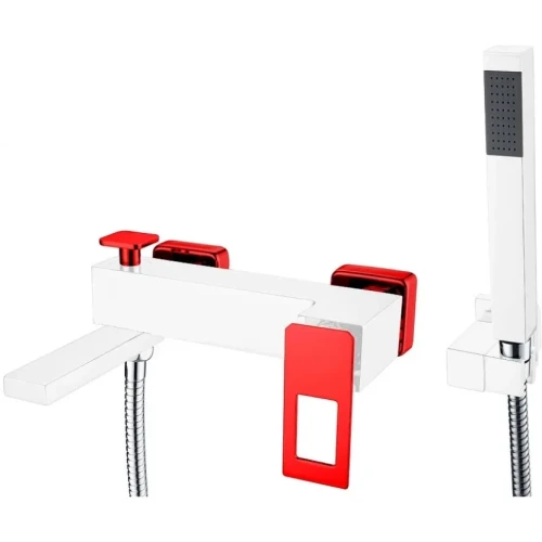 Купить купить смеситель для ванны, boheme q, белый, красный арт. 143-wr