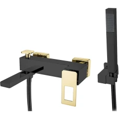 Смеситель для ванны, Boheme Q, черный, золото арт. 143-BG