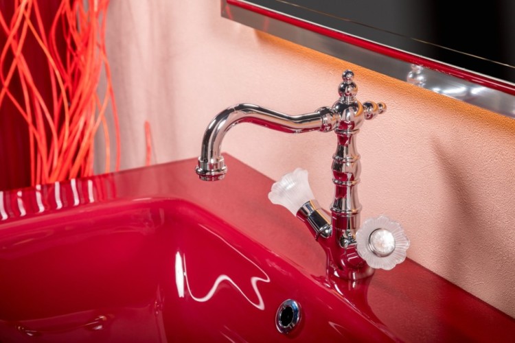 Купить купить тумба под раковину, armadi art monaco, бордо, хром арт. 866-080-rcr