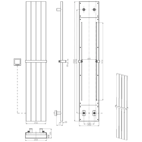 Купить купить полотенцесушитель электрический, boheme flat, оружейная сталь арт. 725-sgm