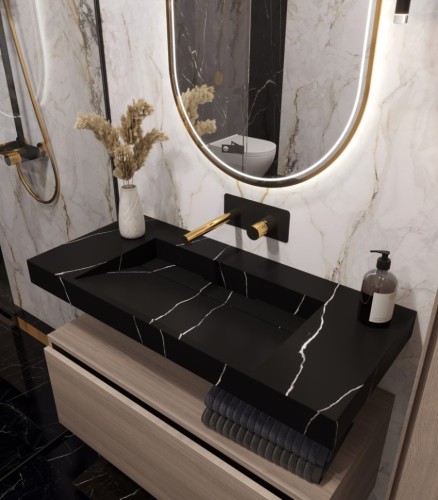 Купить купить раковина, armadi art flat, черный мрамор арт. 859-100-nm