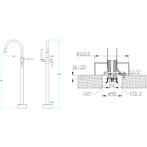 Купить купить смеситель для ванны, boheme brillante, хром арт. 469-cr