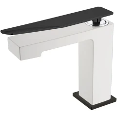 Смеситель для раковины, Boheme Q, белый, черный арт. 141-WB.2