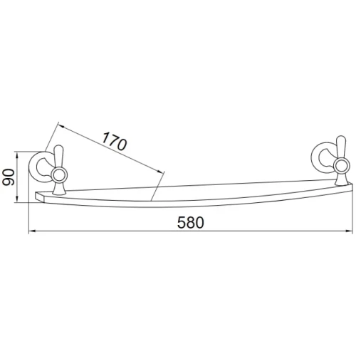Купить купить стеклянная полка, boheme chiaro, золото арт. 10507