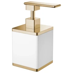Дозатор для жидкого мыла, Boheme, белый, золото арт. 10969-W-G