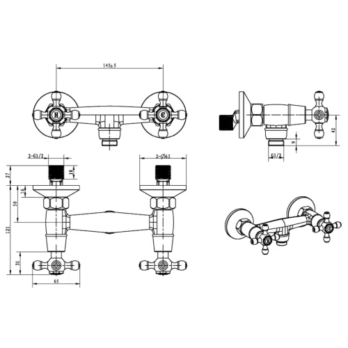 Купить купить смеситель для душа, boheme tradizionale chromo, хром арт. 274