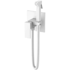 Гигиенический душ со смесителем, Boheme Qubic, белый арт. 477-MW