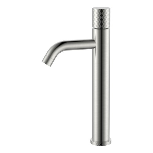 Купить купить смеситель для раковины, nikel brush высокий, с ручкой diamond, boheme stick, арт. 122-nb