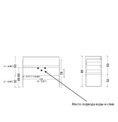 Тумба под раковину подвесная, Armadi Art Vallessi, антрацит арт. 837-120-A glossy