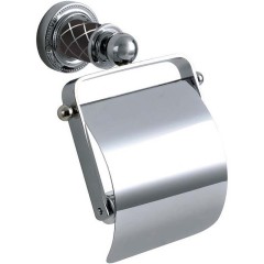 Держатель туалетной бумаги с крышкой, Boheme Murano, хром, черный арт. 10901-B-CR