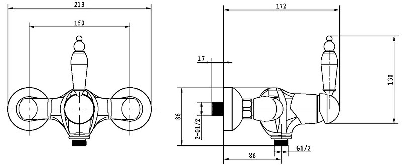 Купить купить смеситель для душа, boheme murano, золото арт. 284-mr-w