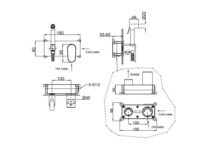 Купить купить гигиенический душ, matt gold, boheme spectre арт. 457-mg