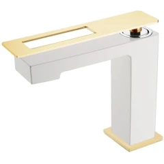 Смеситель для раковины, Boheme Q, белый, золото арт. 141-WG