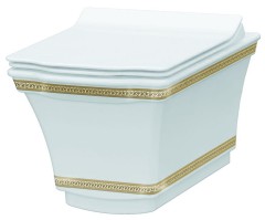 Унитаз подвесной с узором без сиденья, Boheme Hermitage, белый арт. 951-G