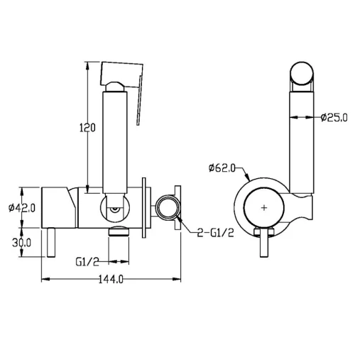 Купить купить гигиенический душ со смесителем, boheme uno, золото арт. 467-mg
