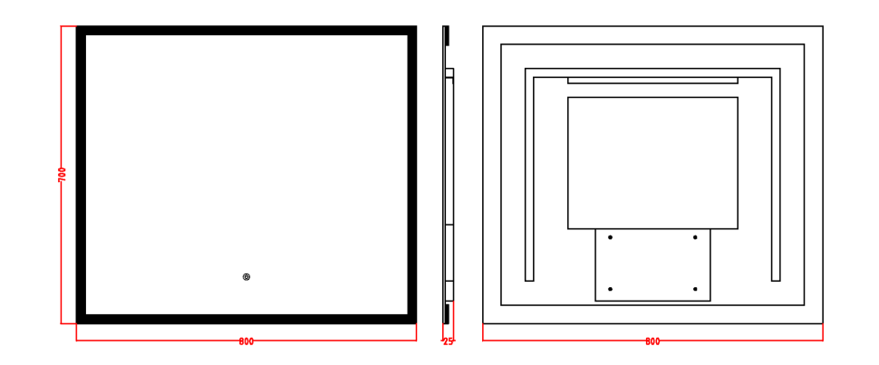 Купить купить зеркало с подсветкой с сенсорным выключателем, armadi art vallessi, алюминий, стекло арт. 544/2