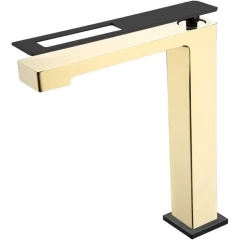 Смеситель для раковины, Boheme Q, золото, черный арт. 142-GB