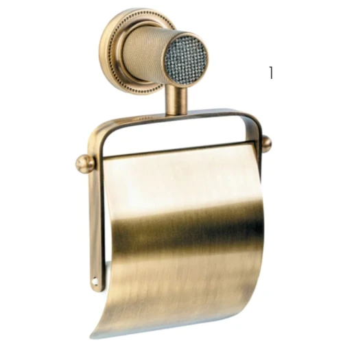 Купить купить держатель туалетной бумаги с крышкой, boheme royal cristal, бронза арт. 10921-br