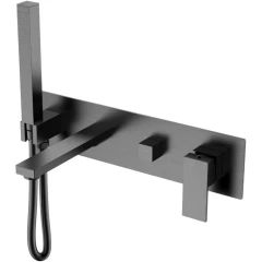 Смеситель для ванны, Boheme Qubic, оружейная сталь арт. 474-2-GM